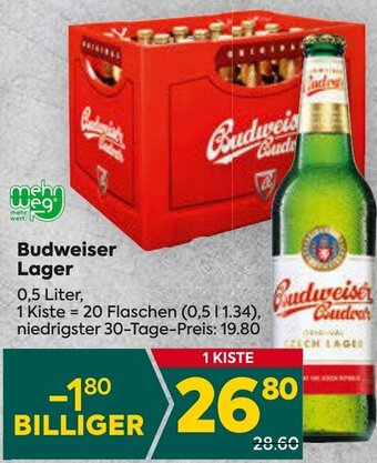 Billa Budweiser Lager 0,5 Liter, Angebot