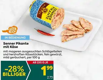 Billa Senner Pikante mit Käse per 100 g Angebot