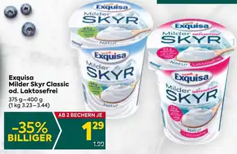 Billa Exquisa Milder Skyr Classic od. Laktosefrei 375 g- 400 g Angebot