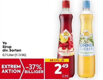 Billa Yo Sirup div. Sorten 0,7 Liter Angebot