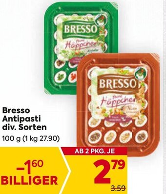 Billa Bresso Antipasti div. Sorten 100 g Angebot