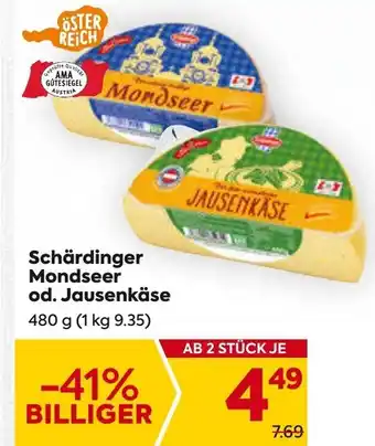 Billa Schärdinger Mondseer od. Jausenkäse 480 BILLIGER Angebot