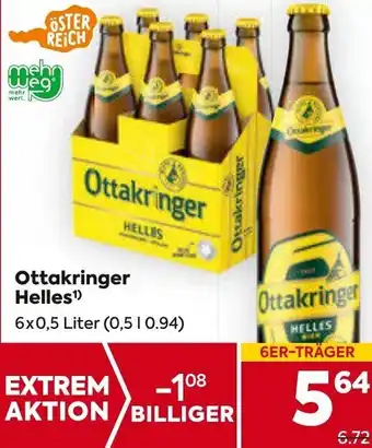 Billa Ottakringer Helles¹ 6 x 0,5 Liter Angebot