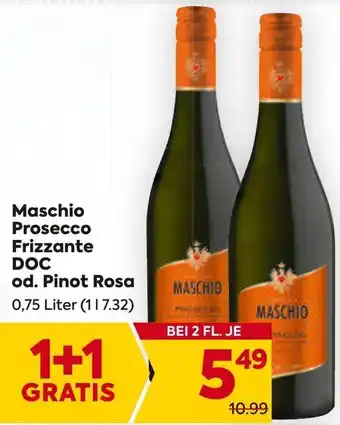 Billa Maschio Prosecco Frizzante DOC od. Pinot Rosa 0,75 Liter Angebot