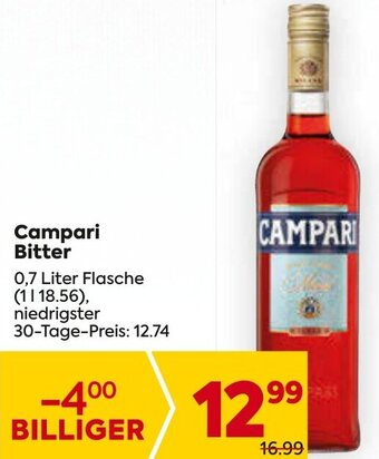 Billa Campari Bitter 0,7 Liter Flasche Angebot