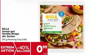 Billa BILLA immer gut Tortilla Wraps div. Sorten 372 g Packung Angebot