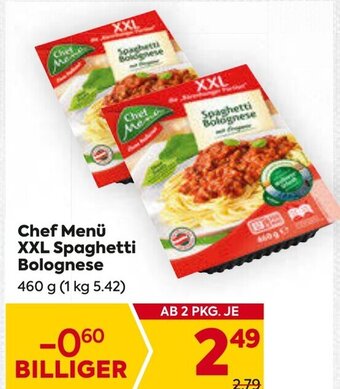 Billa Chef Menü XXL Spaghetti Bolognese 460 g Angebot