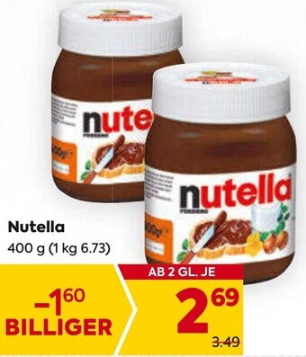 Billa Nutella 400 g Angebot