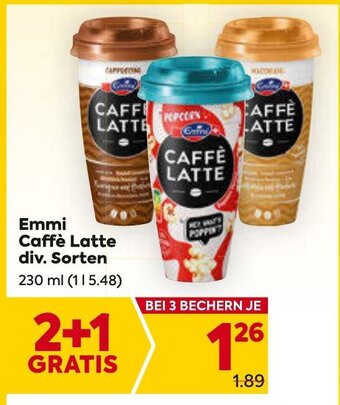 Billa Emmi Caffè Latte div. Sorten 230 ml Angebot
