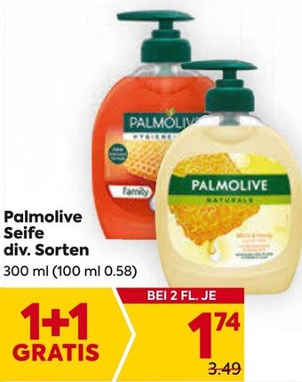 Billa Palmolive Seife div. Sorten 300 ml Angebot