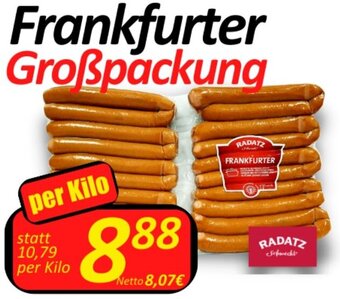 Wurstico Frankfurter Großpackung per Kilo Angebot
