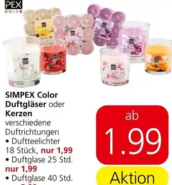 Eurospar SIMPEX Color Duftgläser oder Kerzen verschiedene Duftrichtungen ● Duftteelichter Angebot