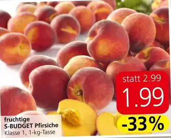 Eurospar fruchtige S-BUDGET Pfirsiche Klasse 1, 1-kg-Tasse Angebot