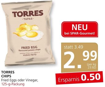 SPAR Gourmet TORRES CHIPS Fried Eggs oder Vinegar, 125-g-Packung Angebot
