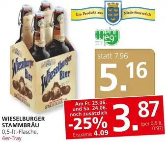 SPAR Gourmet WIESELBURGER STAMMBRÄU 0,5-lt.-Flasche, 4er-Tray Angebot