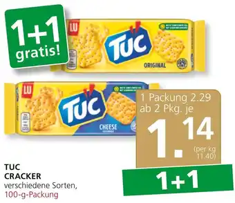 SPAR Gourmet TUC CRACKER verschiedene Sorten, 100-g-Packung Angebot