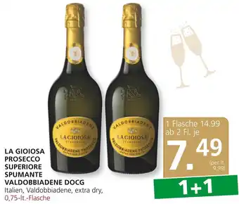 SPAR Gourmet LA GIOIOSA PROSECCO SUPERIORE SPUMANTE VALDOBBIADENE DOCG Italien, Valdobbiadene, extra dry, 0,75-It.-Flasche Angebot
