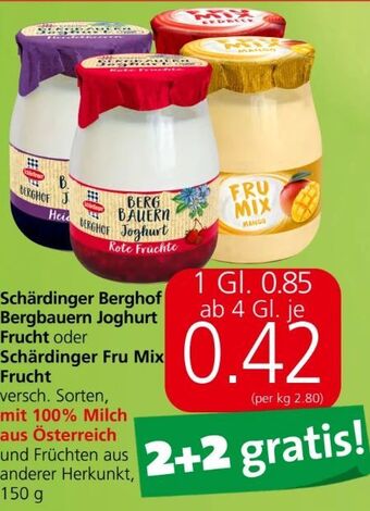 Spar Berghof joghurt Angebot