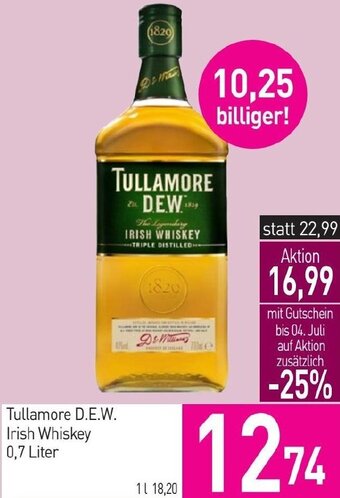 Sutterlüty Tullamore D.E.W. Irish Whiskey 0,7 Liter Angebot