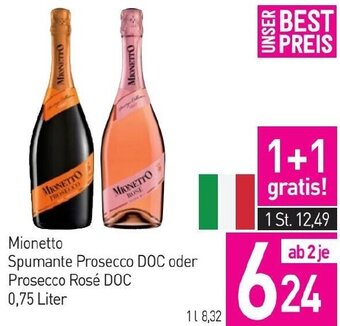 Sutterlüty Mionetto Spumante Prosecco DOC oder Prosecco Rosé DOC 0,75 Liter Angebot