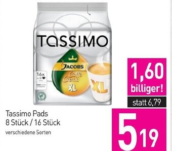 Sutterlüty Tassimo Pads 8 Stück /16 Stück verschiedene Sorten Angebot