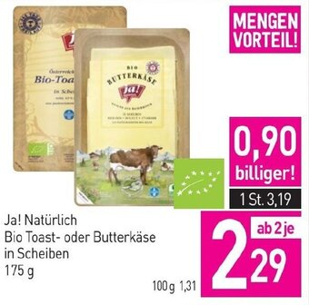 Sutterlüty Ja! Natürlich Bio Toast- oder Butterkäse in Scheiben 175 g Angebot