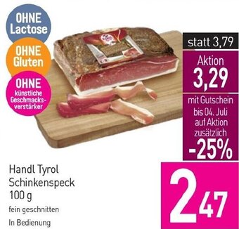 Sutterlüty Handl Tyrol Schinkenspeck 100 g Angebot