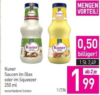 Sutterlüty Kuner Saucen im Glas oder im Squeezer 250 ml Angebot