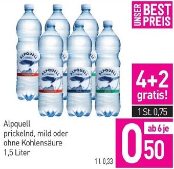 Sutterlüty Alpquell prickelnd, mild oder ohne Kohlensäure 1,5 Liter Angebot
