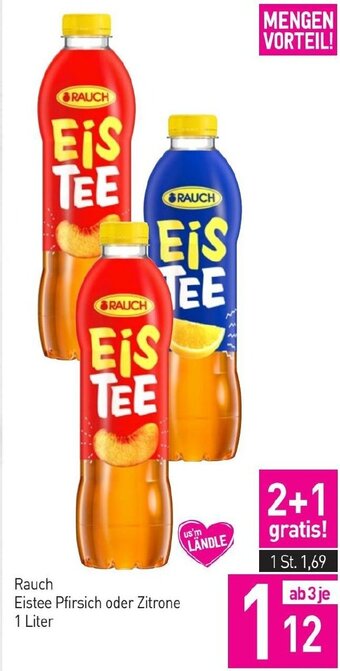Sutterlüty Rauch Eistee Pfirsich oder Zitrone 1 Liter Angebot