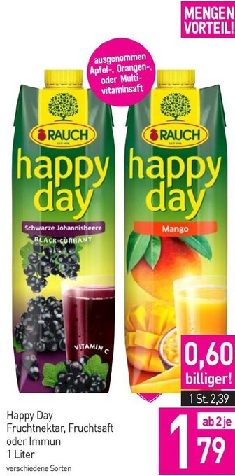 Sutterlüty Happy Day Fruchtnektar, Fruchtsaft oder Immun 1 Liter Angebot