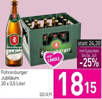 Sutterlüty Fohrenburger Jubiläum 20 x 0,5 Liter Angebot