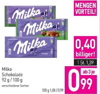 Sutterlüty Milka Schokolade 92 g/100 g Angebot