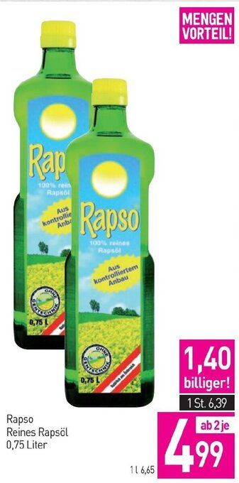 Sutterlüty Rapso Reines Rapsöl 0,75 Liter Angebot