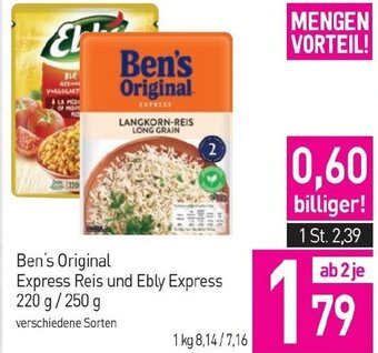 Sutterlüty Ben's Original Express Reis und Ebly Express 220 g/250 g Angebot