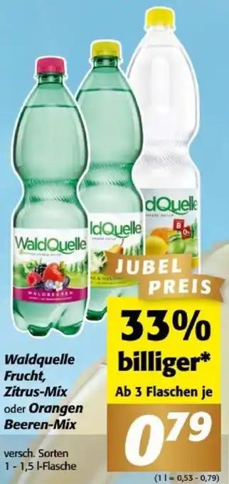 Nah&Frisch Waldquelle Frucht, Zitrus-Mix oder Orangen Beeren-Mix versch. Sorten 1-1,5 l-Flasche Angebot