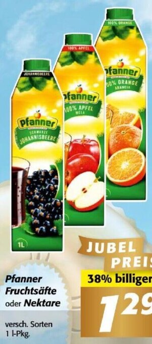 Nah&Frisch Pfanner Fruchtsäfte oder Nektare versch. Sorten 1 l-Pkg. Angebot