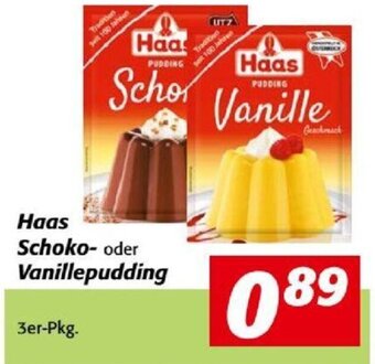 Nah&Frisch Haas Schoko- oder Vanillepudding 3er-Pkg. Angebot