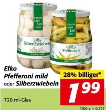 Nah&Frisch efko Pfefferoni mild oder Silberzwiebeln 720 ml-Glas Angebot