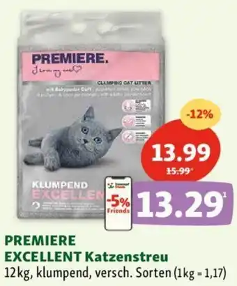 Fressnapf PREMIERE EXCELLENT Katzenstreu 12kg, klumpend, versch. Sorten Angebot