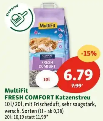 Fressnapf MultiFit FRESH COMFORT FRESH COMFORT Katzenstreu 101/20l, mit Frischeduft, sehr saugstark, versch. Sorten Angebot