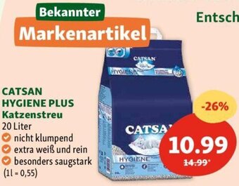 Fressnapf CATSAN HYGIENE PLUS Katzenstreu 20 Liter Angebot