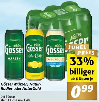 Strasser Markt Gösser Märzen, Natur-Radler oder NaturGold 0,5 I-Dose Angebot