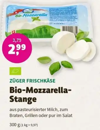 Denn's Biomarkt ZÜGER FRISCHKÄSE Bio-Mozzarella-Stange 300 g Angebot