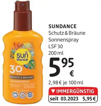 dm SUNDANCE Schutz & Bräune Sonnenspray LSF 30 200 ml Angebot