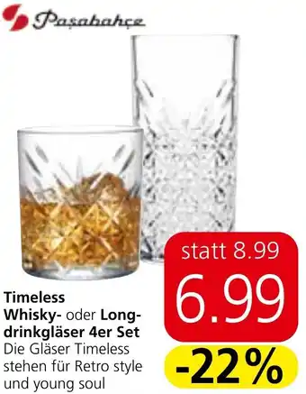 Timeless Whisky- oder Long-drinkgläser 4er Set
