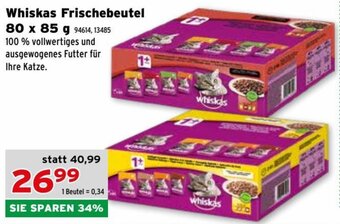 Salzburger Lagerhaus Whiskas Frischebeutel 80 x 85 g Angebot