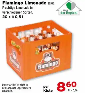 Flamingo Limonade 22530Flamingo Limonade 22530 Fruchtige Limonade in verschiedenen Sorten. 20 x á 0,5 l 20 x á 0,5 l