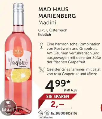 Weinwelt Interspar MAD HAUS MARIENBERG Madini 0,75 l, Österreich lieblich Angebot