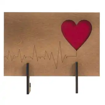 Libro Standdeko mit herzstromkurve und herz 18 x 12 cm braun/rot Angebot